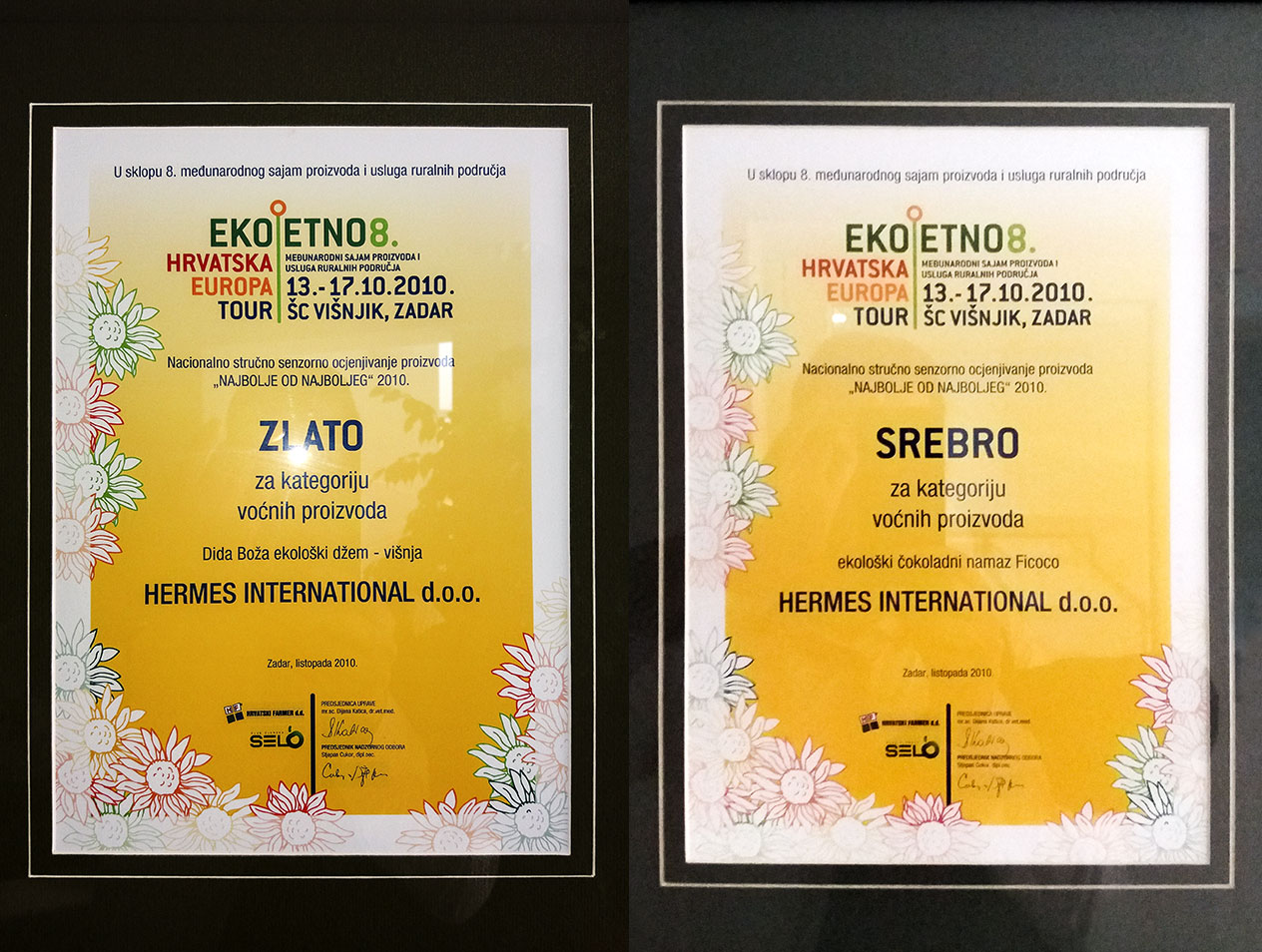 Nagrade i priznanja Eko etno 8.zlato i srebro |  DIDA BOŽA