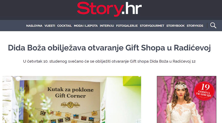 www.story.hr, 06 11 2016 | Dida Boža obilježava otvorenje gift shopa u Radićevoj